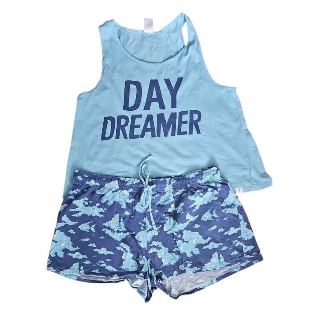 Munki Munki Day Dreamer Pajama Set Daydreamer XL Blue Cloud Print Tank and Short
